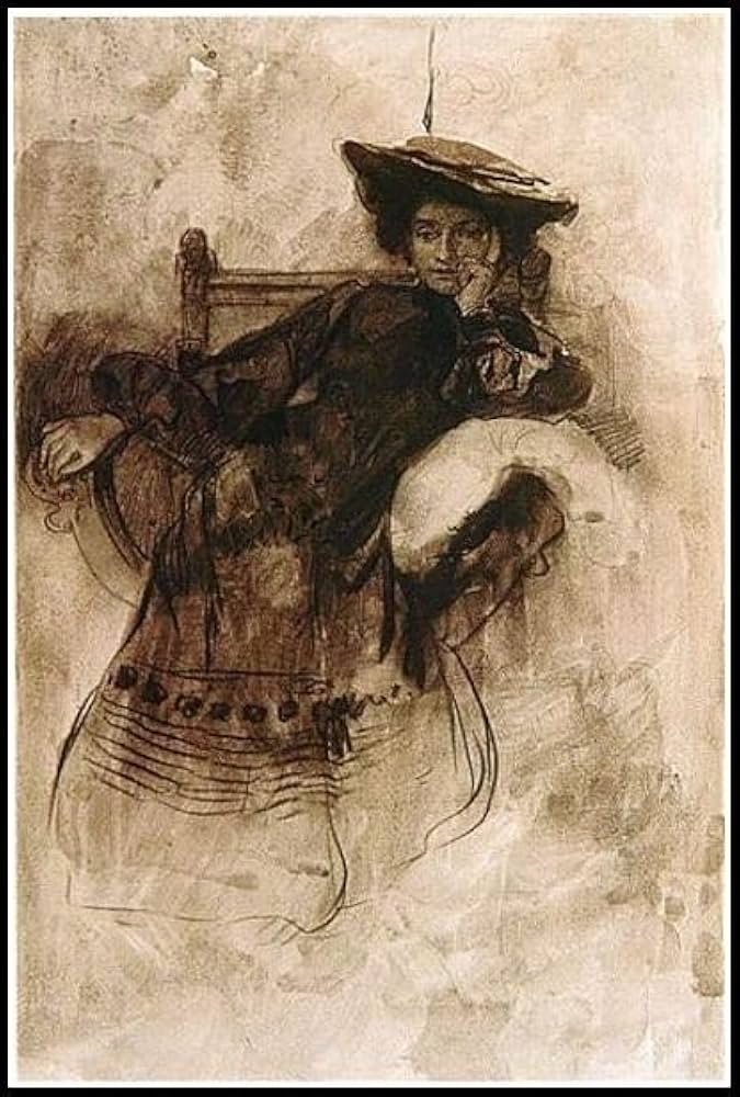 肉質画　【座る女】油彩画 肉質画【座る女】油彩画